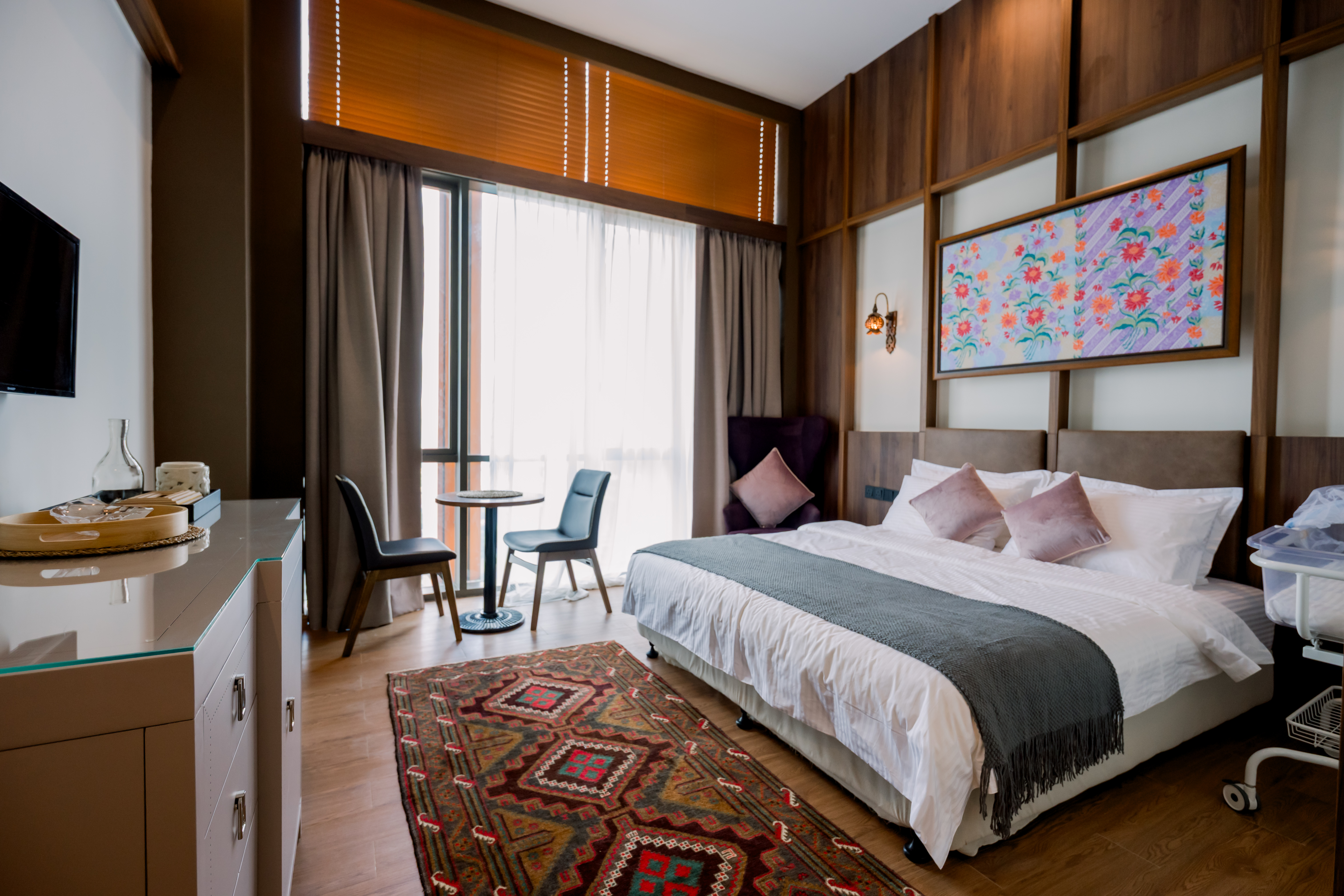 Premium orthopedic bed at Embun Teratai suite